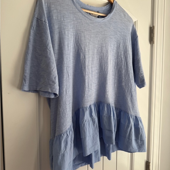 Akemi+Kin Light Blue Ruffled Top - Picture 2 of 5